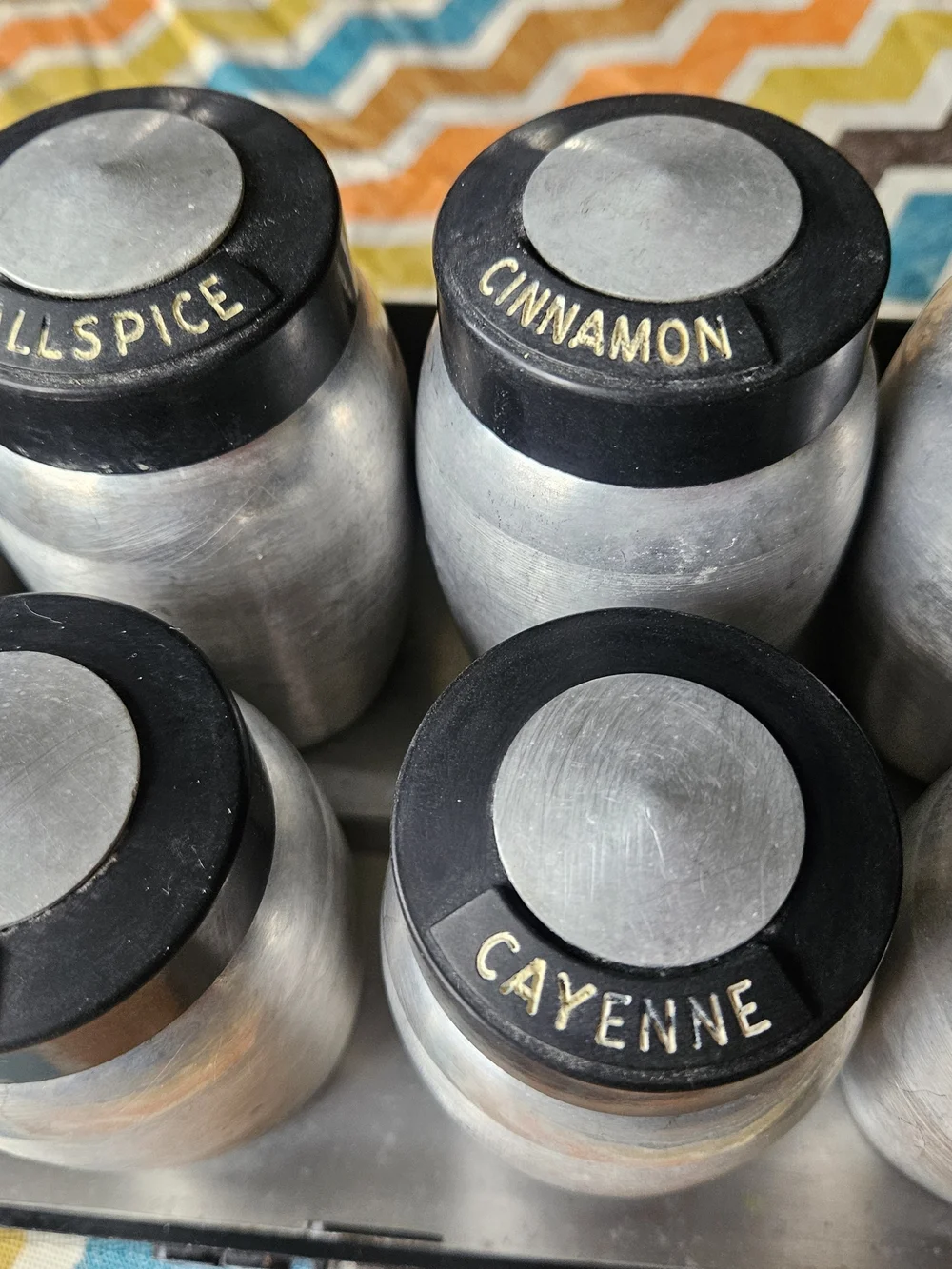 Vintage 1950s Kromex Spice Rack Set